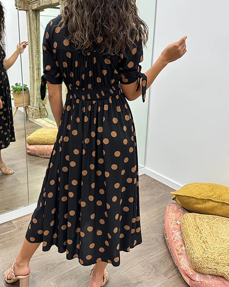 Mina™ | Dress with V-neck and Dots