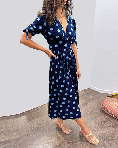 Mina™ | Dress with V-neck and Dots