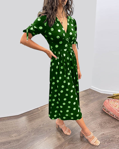 Mina™ | Dress with V-neck and Dots