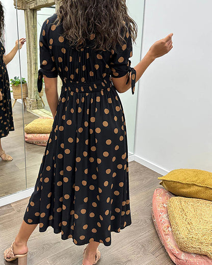 Mina™ | Dress with V-neck and Dots