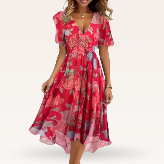 Nijboermode™ Vaelora - Flattering V-neck Dress